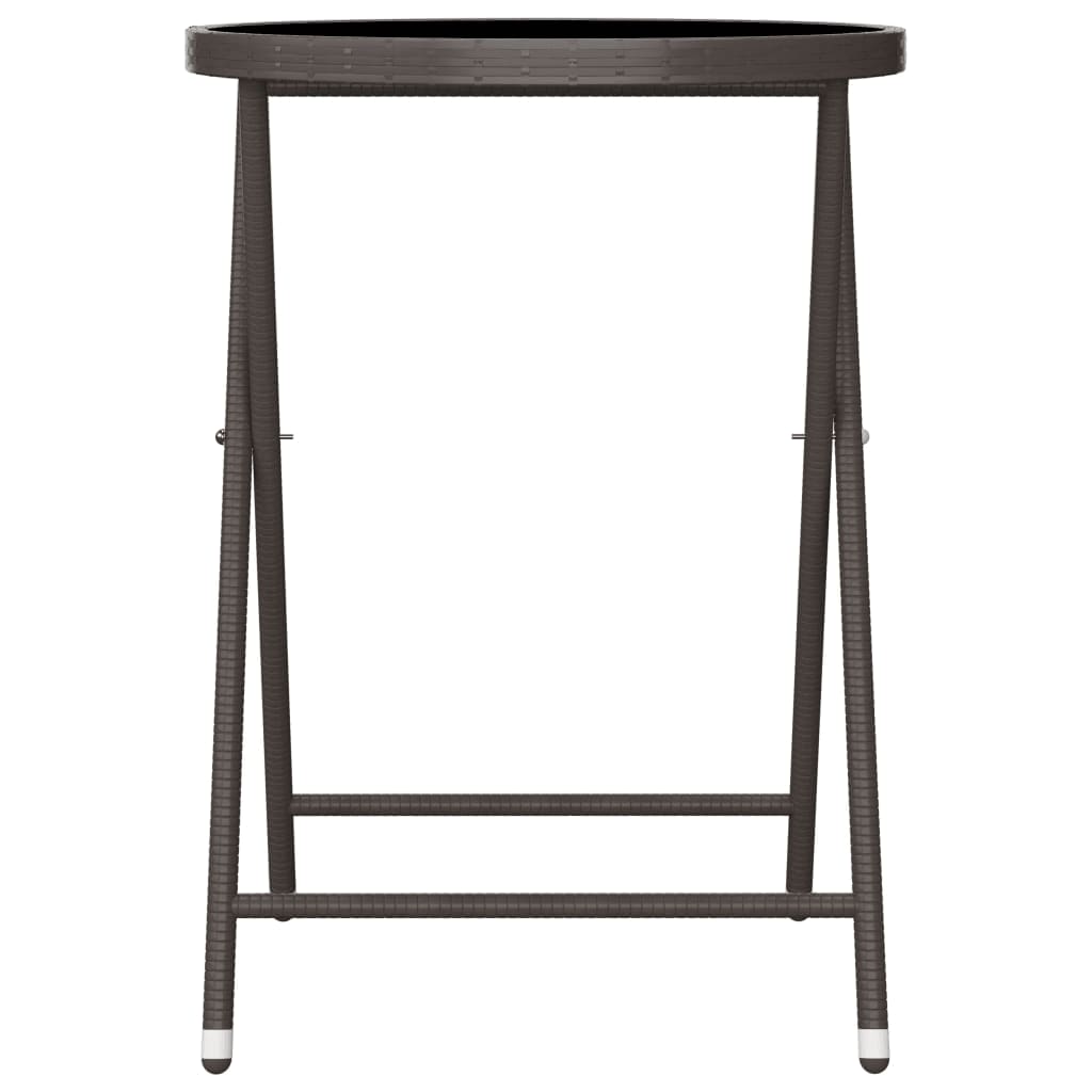 Set Bistrot Giardino 3 pz Polyrattan e Vetro Temperato Marrone - homemem39