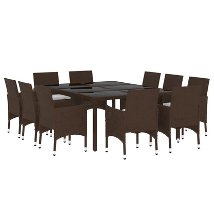 Set da Pranzo da Giardino 11 pz in Polyrattan Marrone - homemem39