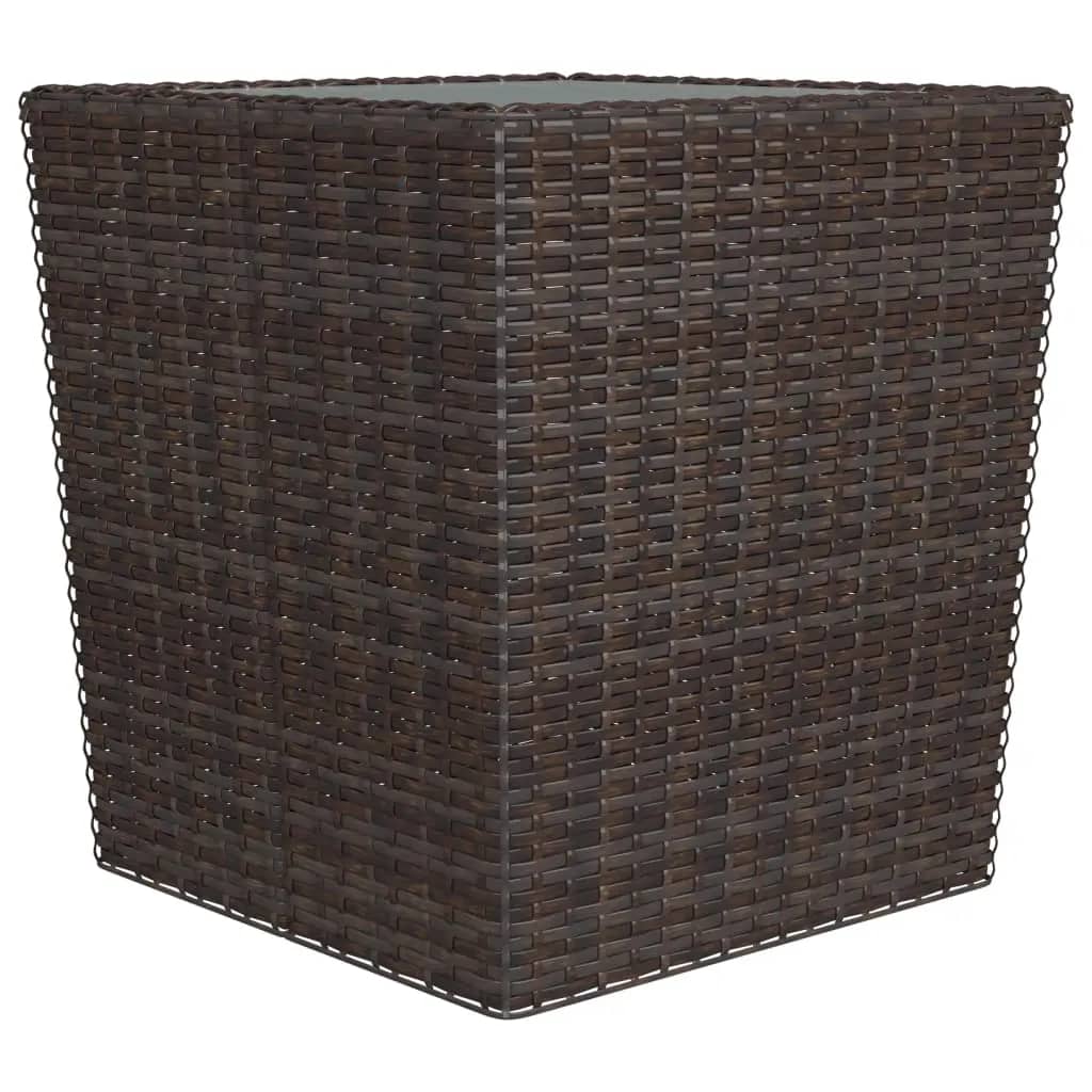 Set Bistrot Giardino 3 pz Polyrattan e Vetro Temperato Marrone - homemem39
