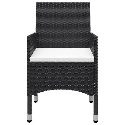 Set Bistrot da Giardino 3 pz Polyrattan e Legno Massello Nero - homemem39