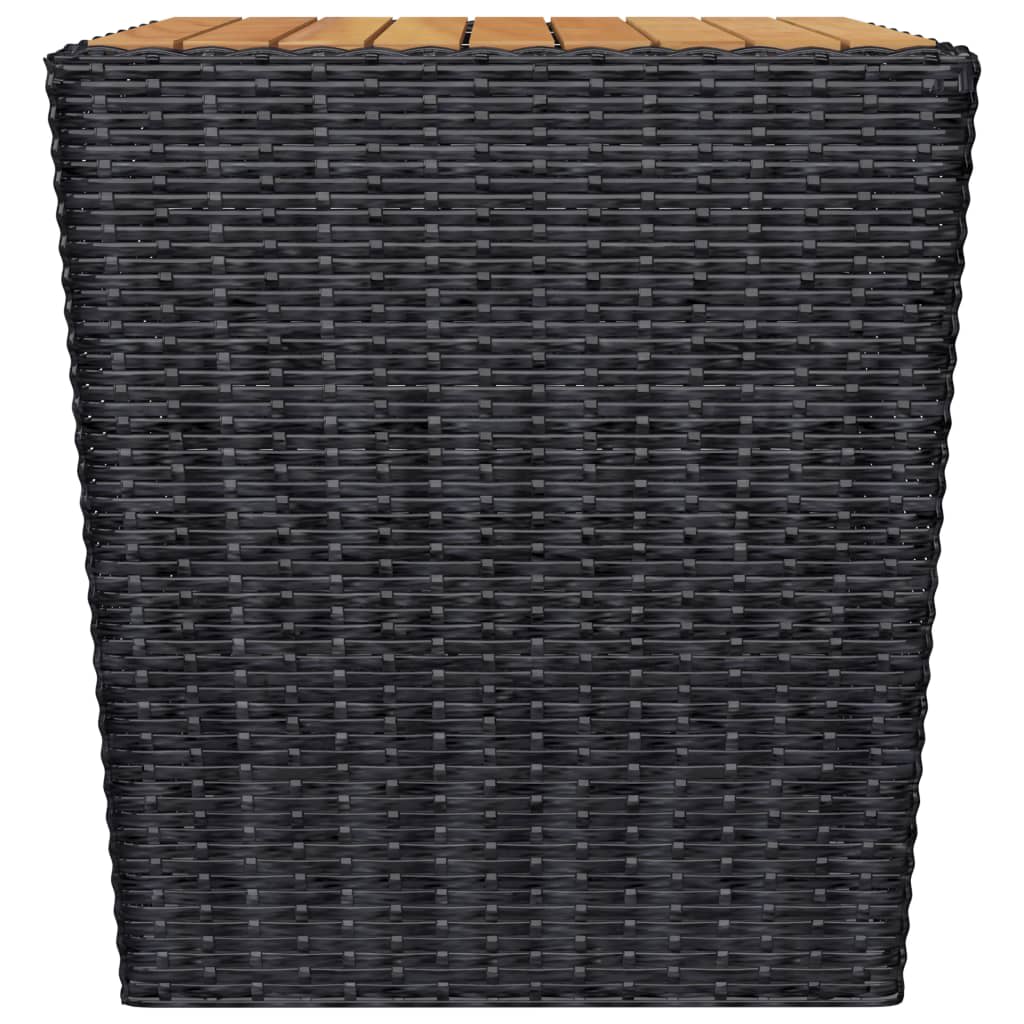Set Bistrot da Giardino 3 pz Polyrattan e Legno Massello Nero - homemem39