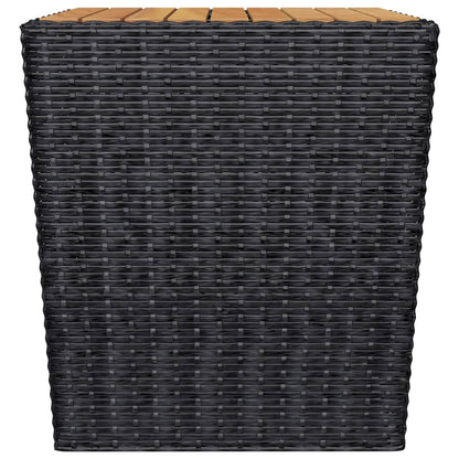 Set Bistrot da Giardino 3 pz Polyrattan e Legno Massello Nero - homemem39