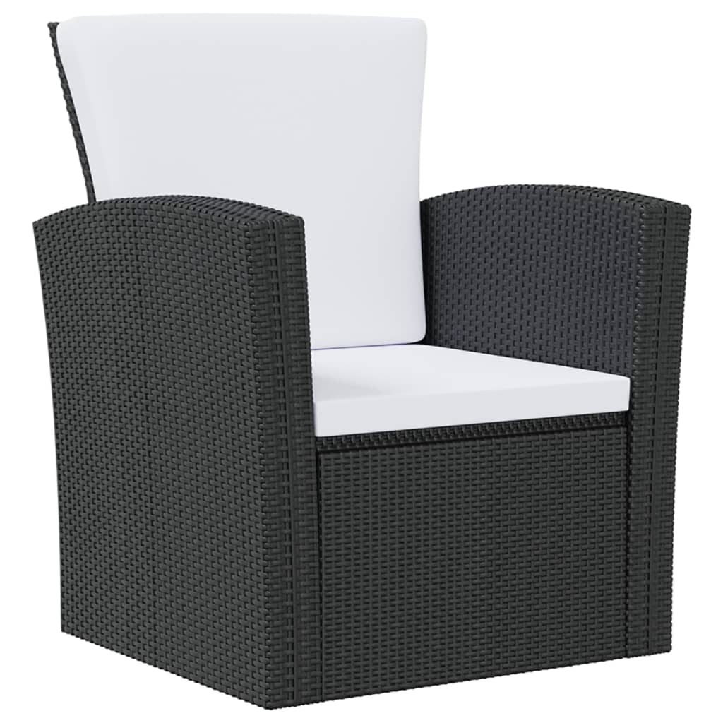 Set Divani da Giardino 8 pz con Cuscini in Polyrattan Nero - homemem39