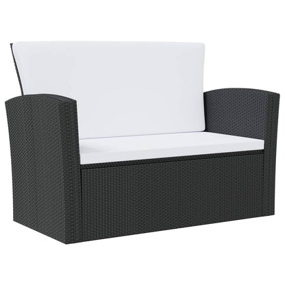 Set Divani da Giardino 16 pz con Cuscini in Polyrattan Nero - homemem39