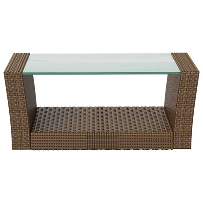 Set Divani da Giardino 8 pz con Cuscini in Polyrattan Marrone