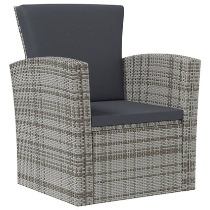 8-piece Garden Sofa Set with Gray Polyrattan Cushions