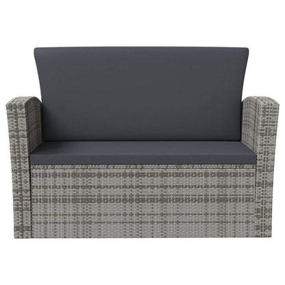 8-piece Garden Sofa Set with Gray Polyrattan Cushions