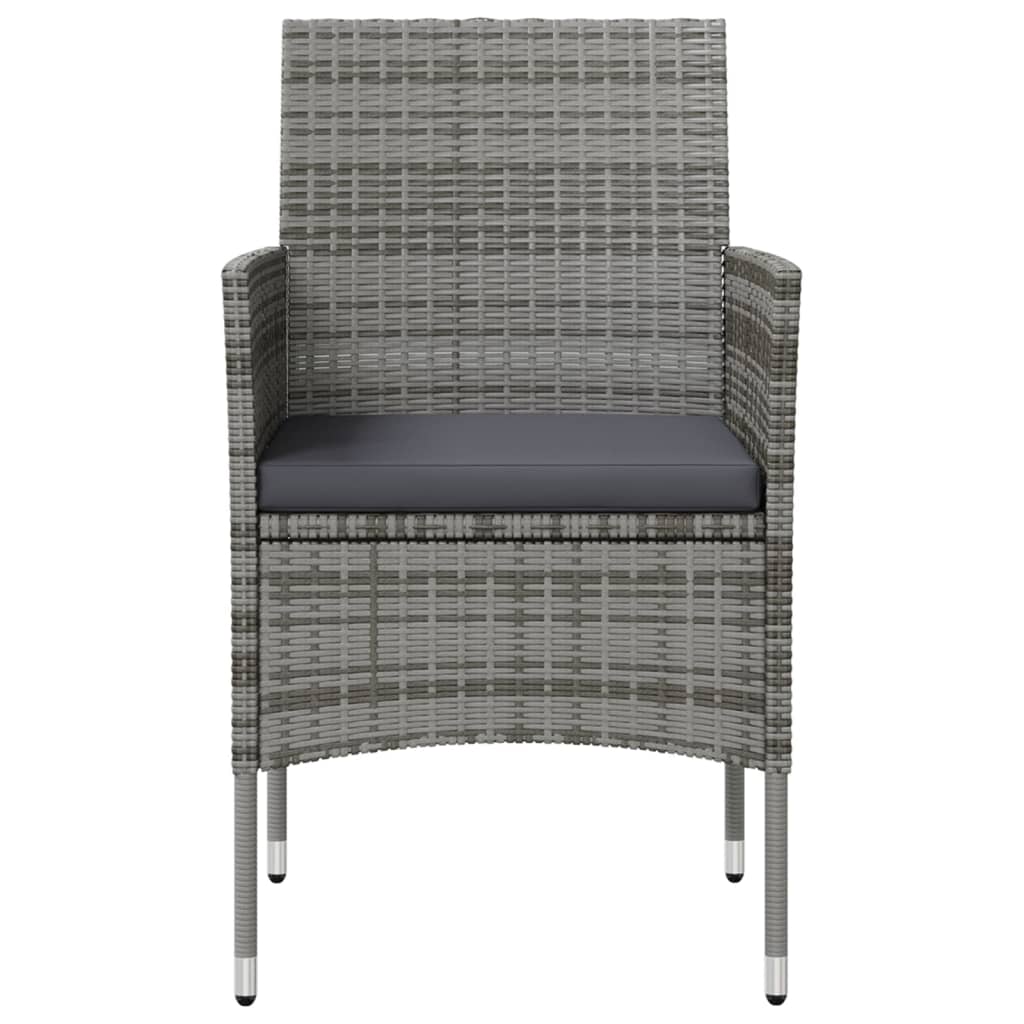 Set Divani da Giardino 8 pz con Cuscini in Polyrattan Grigio