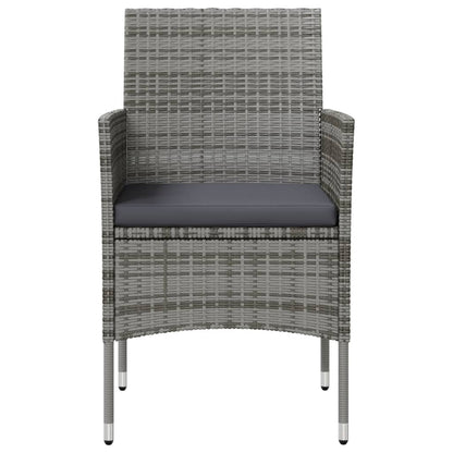 Set Divani da Giardino 8 pz con Cuscini in Polyrattan Grigio