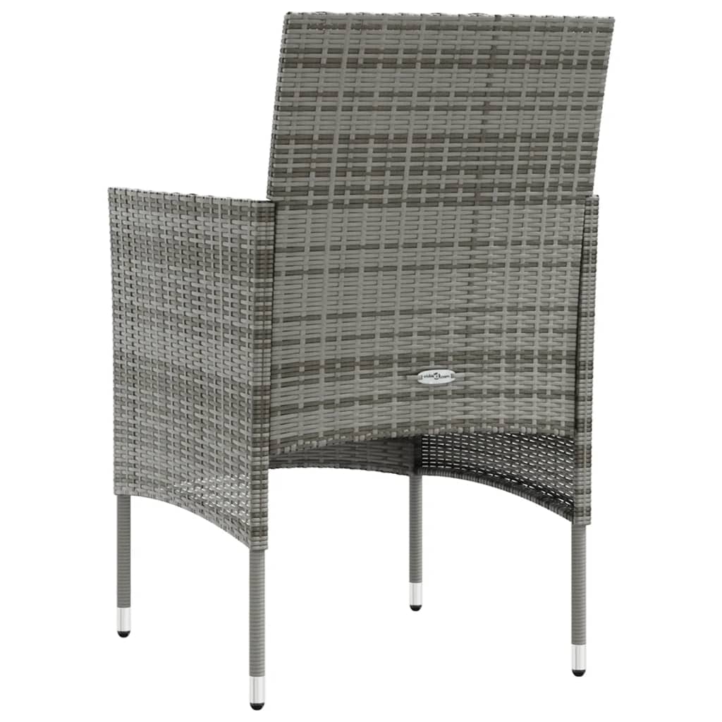 Set Divani da Giardino 8 pz con Cuscini in Polyrattan Grigio