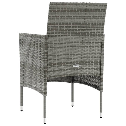 Set Divani da Giardino 8 pz con Cuscini in Polyrattan Grigio