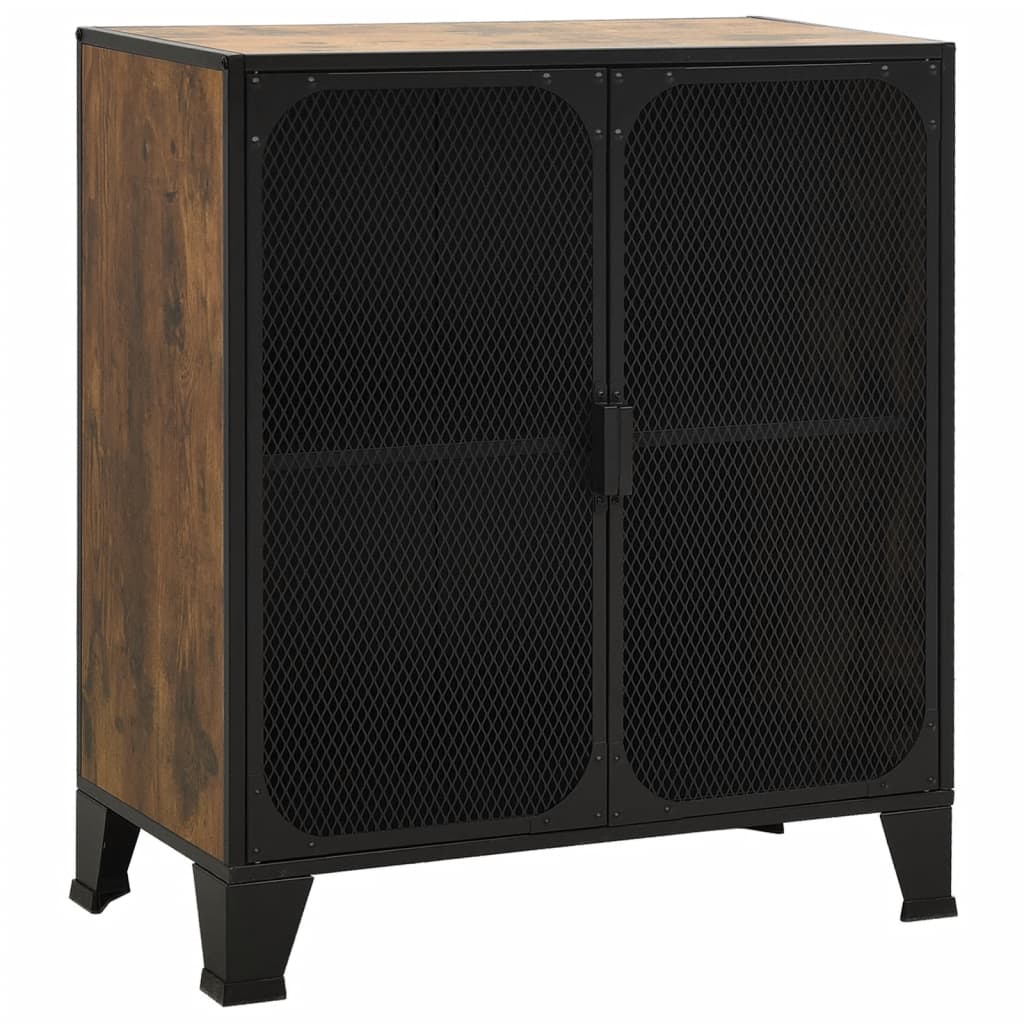 Armadietti 2 pz Marrone Rustico 72x36x82 cm Metallo e MDF | homemem39