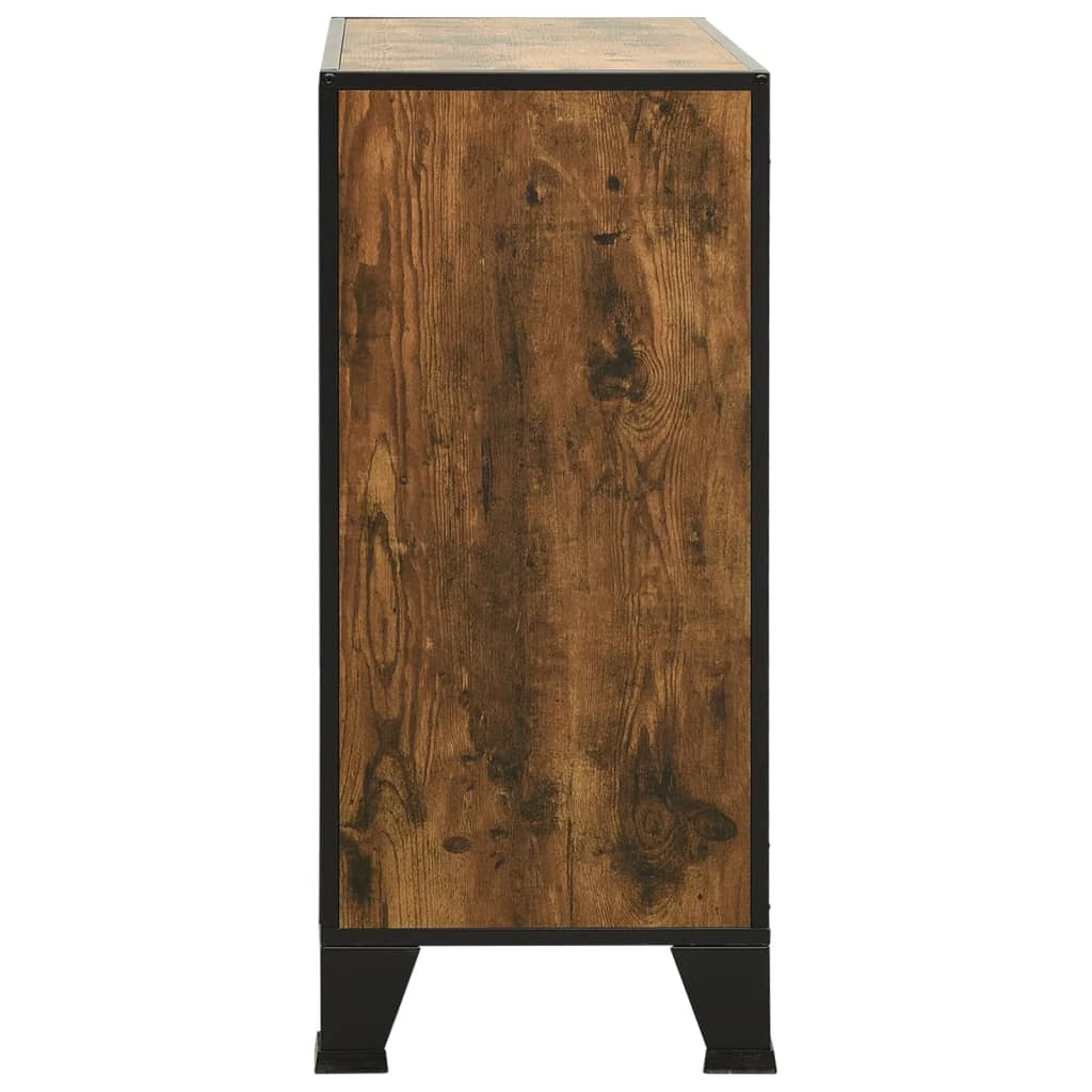 Armadietti 2 pz Marrone Rustico 72x36x82 cm Metallo e MDF | homemem39