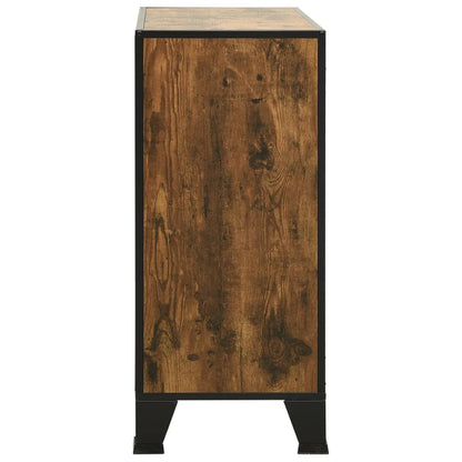 Armadietti 2 pz Marrone Rustico 72x36x82 cm Metallo e MDF | homemem39