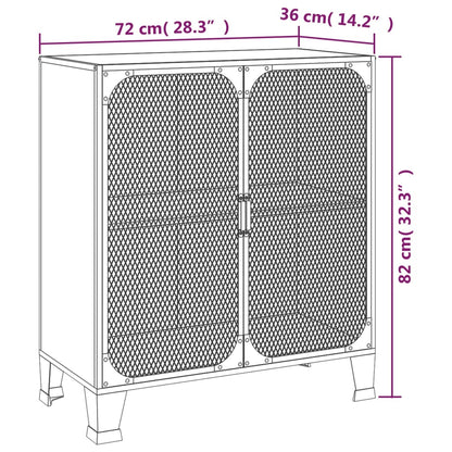 Armadietti 2 pz Marrone Rustico 72x36x82 cm Metallo e MDF | homemem39