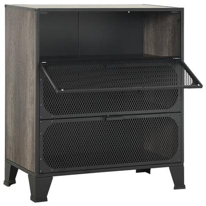Armadi Portaoggetti 2 pz Grigi 72x36x82 cm Metallo e MDF - homemem39