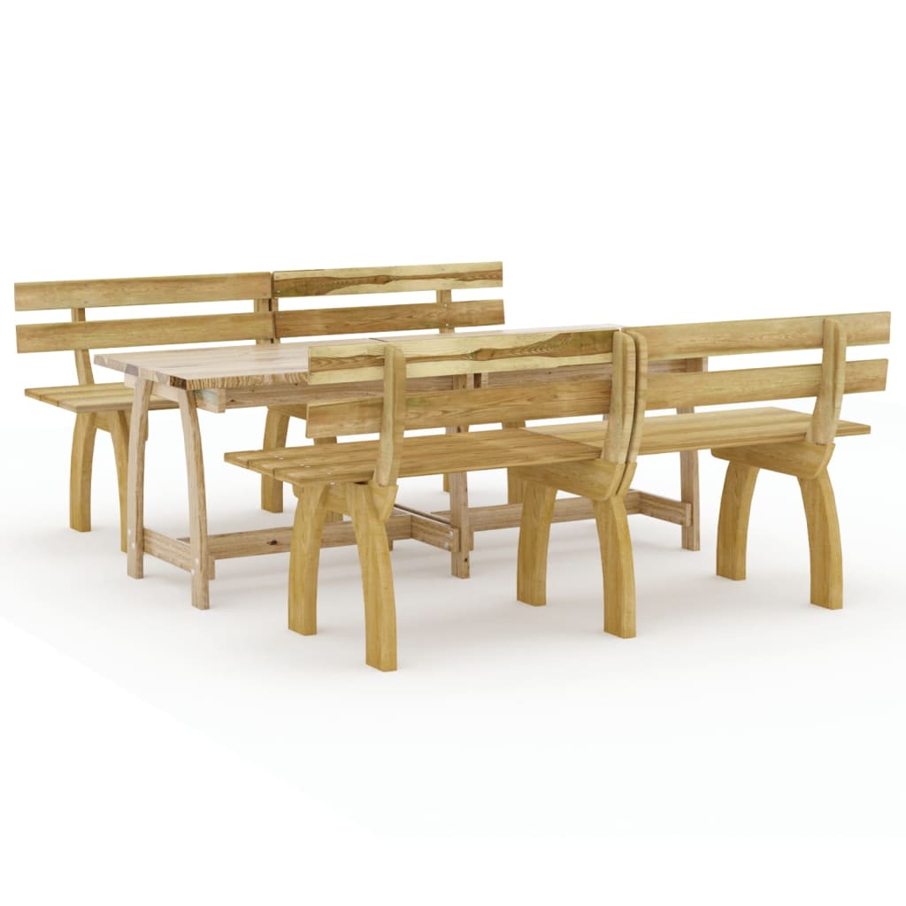 Set da Pranzo da Giardino 3 pz in Legno di Pino Impregnato - homemem39