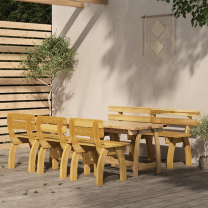 Set da Pranzo da Giardino 5 pz in Legno di Pino Impregnato - homemem39