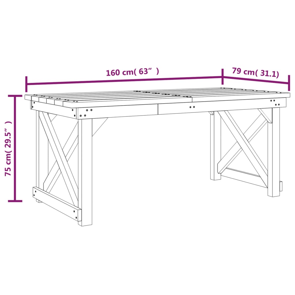 Set da Pranzo per Giardino 3 pz in Legno di Pino Impregnato | homemem39