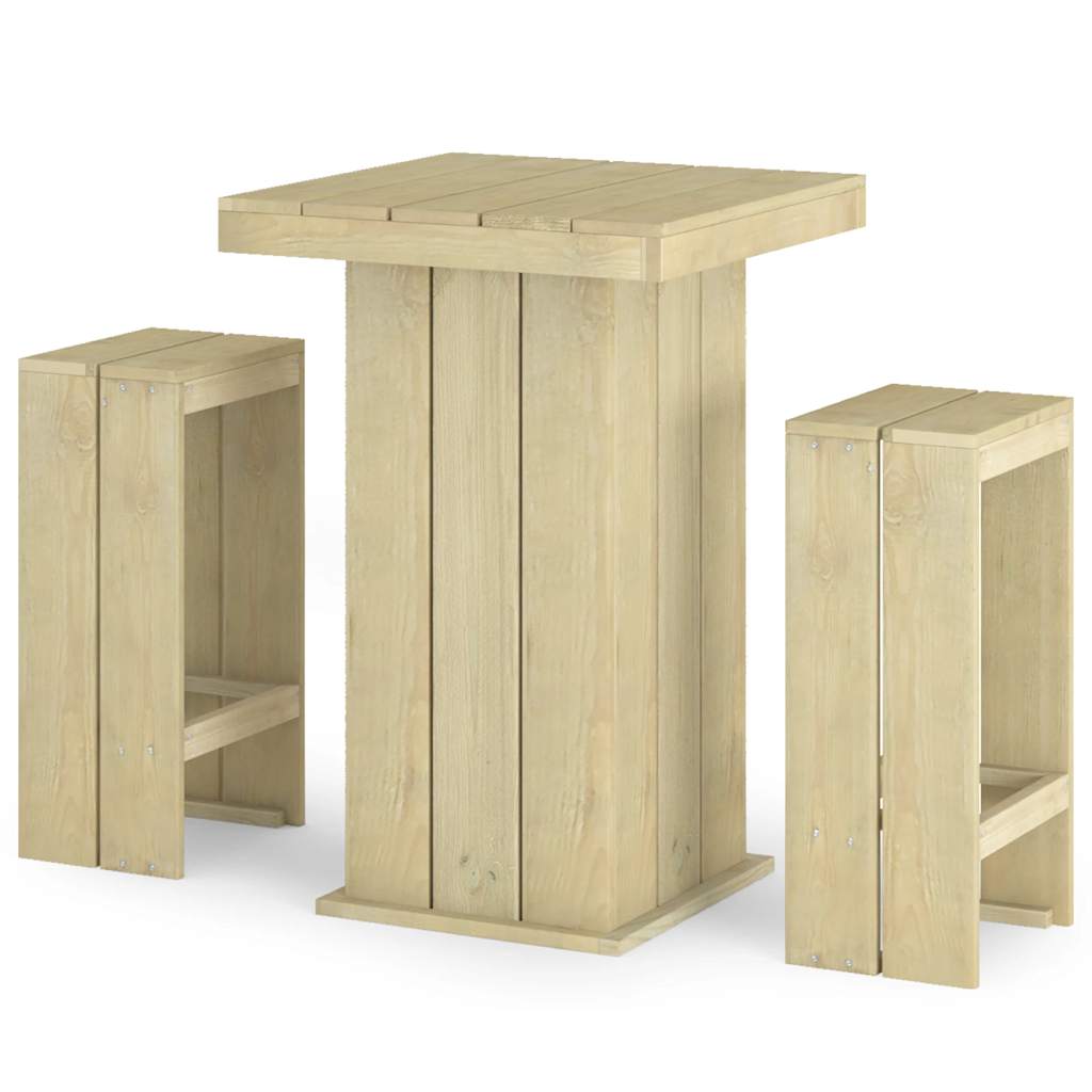 Set Bistrò da Giardino 3 pz in Legno di Pino Impregnato | homemem39