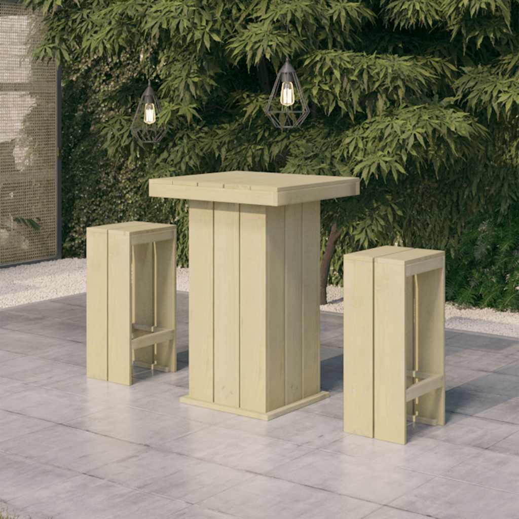 Set Bistrò da Giardino 3 pz in Legno di Pino Impregnato | homemem39