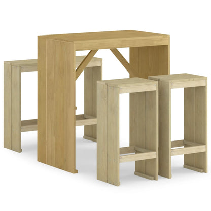 Set Bistrò da Giardino 5 pz in Legno di Pino Impregnato | homemem39