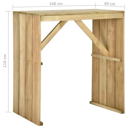 Set Bistrò da Giardino 5 pz in Legno di Pino Impregnato | homemem39