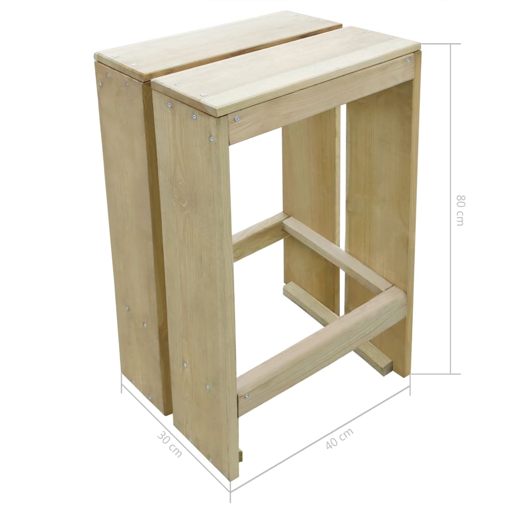 Set Bistrò da Giardino 5 pz in Legno di Pino Impregnato | homemem39