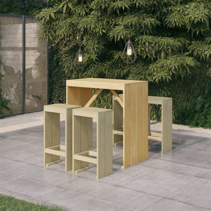 Set Bistrò da Giardino 5 pz in Legno di Pino Impregnato | homemem39
