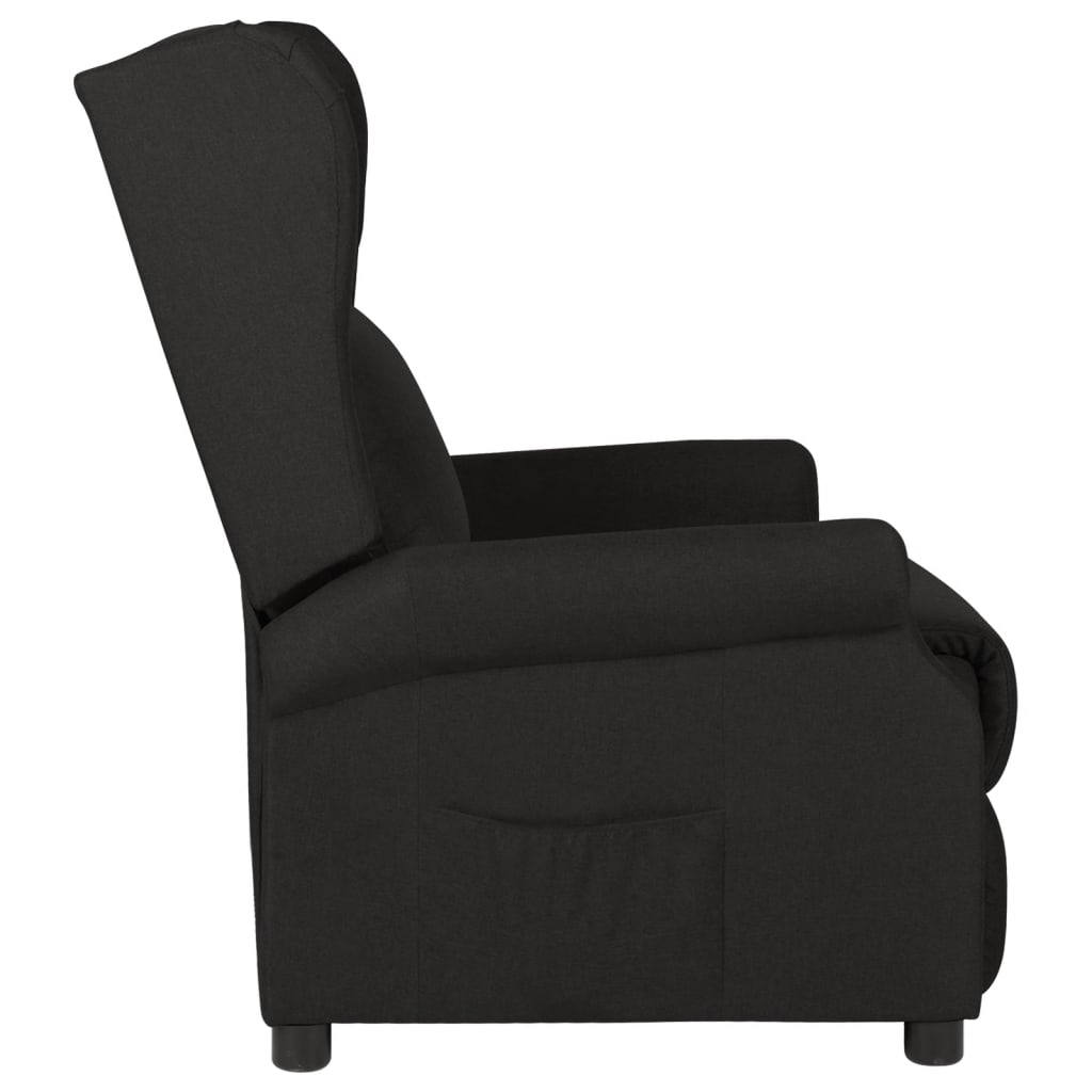 Poltrona Reclinabile in Tessuto Nero - homemem39