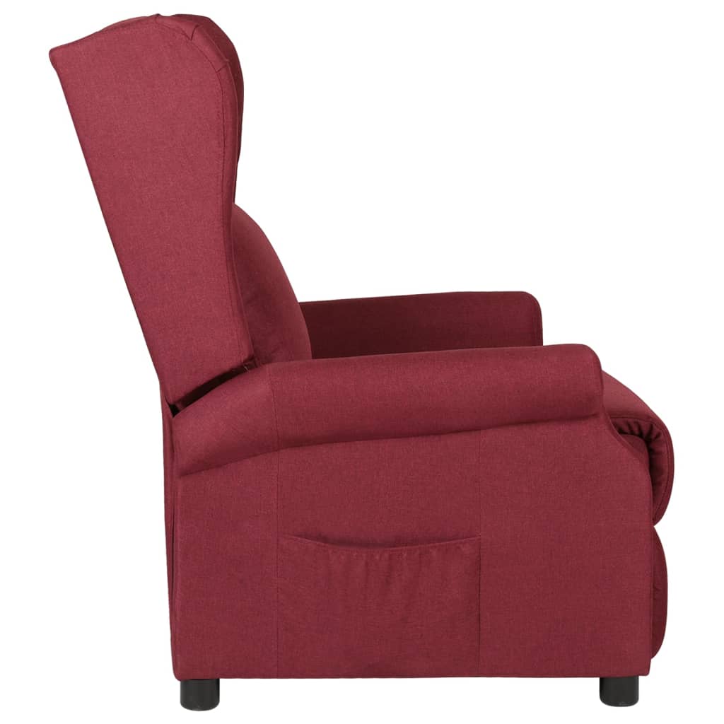 Poltrona Reclinabile in Tessuto Rosso Vino - homemem39