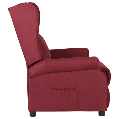 Poltrona Reclinabile in Tessuto Rosso Vino - homemem39