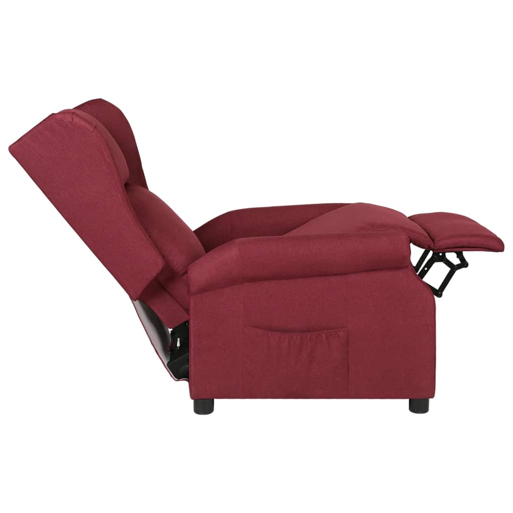 Poltrona Reclinabile in Tessuto Rosso Vino - homemem39