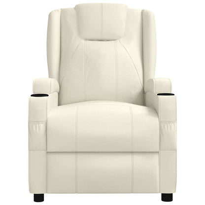 Poltrona Reclinabile Bianco Crema in Similpelle - homemem39