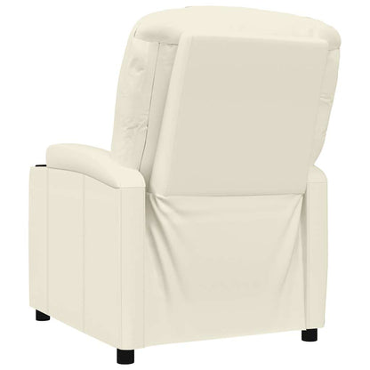 Poltrona Reclinabile Bianco Crema in Similpelle - homemem39