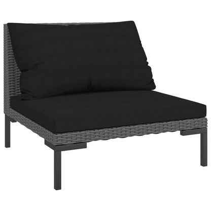 Divani da Giardino 2pz con Cuscini in Polyrattan Mezzo Tondo - homemem39