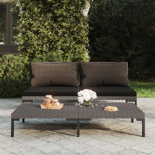 Divani da Giardino 2pz con Cuscini in Polyrattan Mezzo Tondo - homemem39