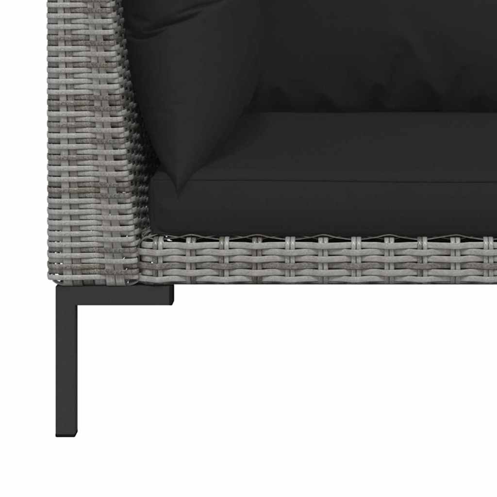 Divani da Giardino 2pz con Cuscini in Polyrattan Mezzo Tondo