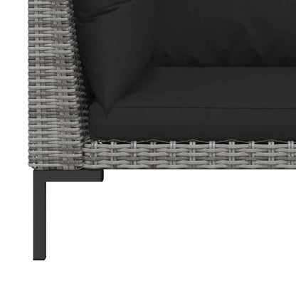 Divani da Giardino 2pz con Cuscini in Polyrattan Mezzo Tondo