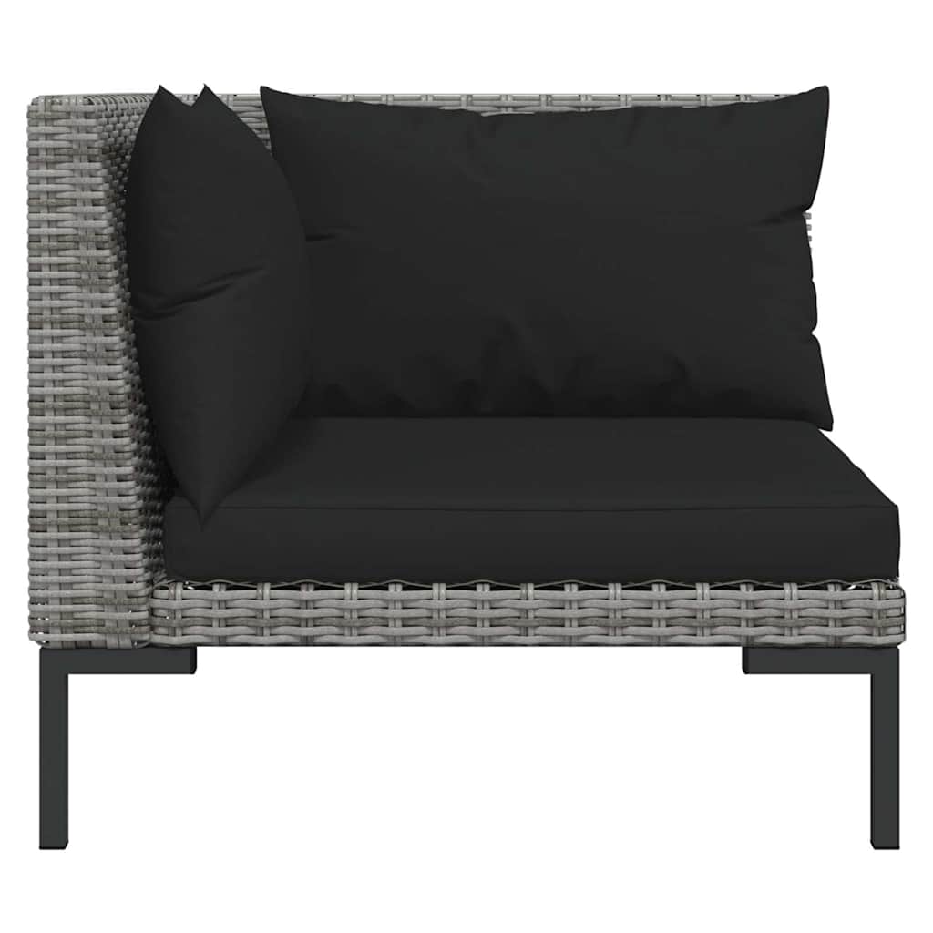 Divani da Giardino 2pz con Cuscini in Polyrattan Mezzo Tondo