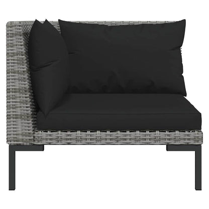 Divani da Giardino 2pz con Cuscini in Polyrattan Mezzo Tondo