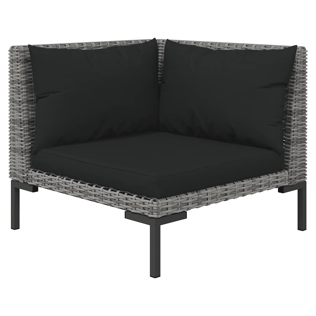 Divani da Giardino 2pz con Cuscini in Polyrattan Mezzo Tondo | homemem39