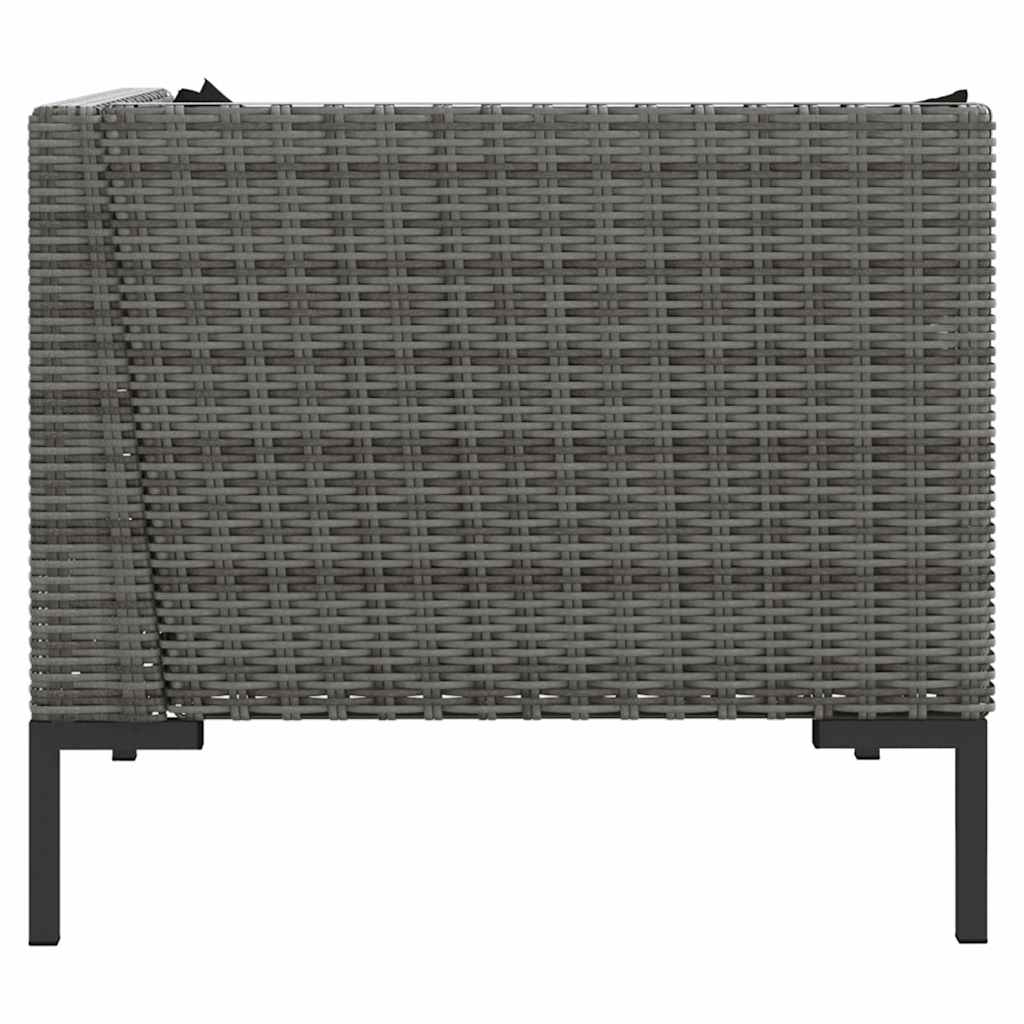 Divani da Giardino 2pz con Cuscini in Polyrattan Mezzo Tondo
