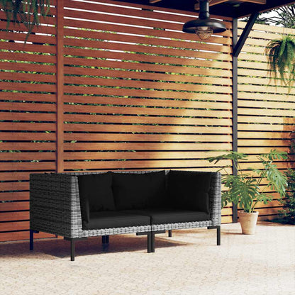 Divani da Giardino 2pz con Cuscini in Polyrattan Mezzo Tondo | homemem39