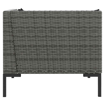 Set Divani da Giardino 3 pz Grigio Scuro Polyrattan Mezzo Tondo | homemem39
