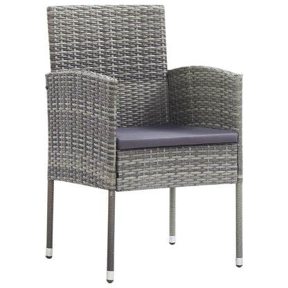 Sedie Giardino con Cuscini Grigio Scuro 2 pz Grigie Polyrattan - homemem39