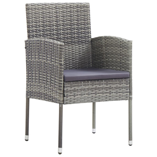 Sedie Giardino con Cuscini Grigio Scuro 2 pz Grigie Polyrattan - homemem39