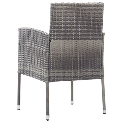 Sedie Giardino con Cuscini Grigio Scuro 2 pz Grigie Polyrattan - homemem39