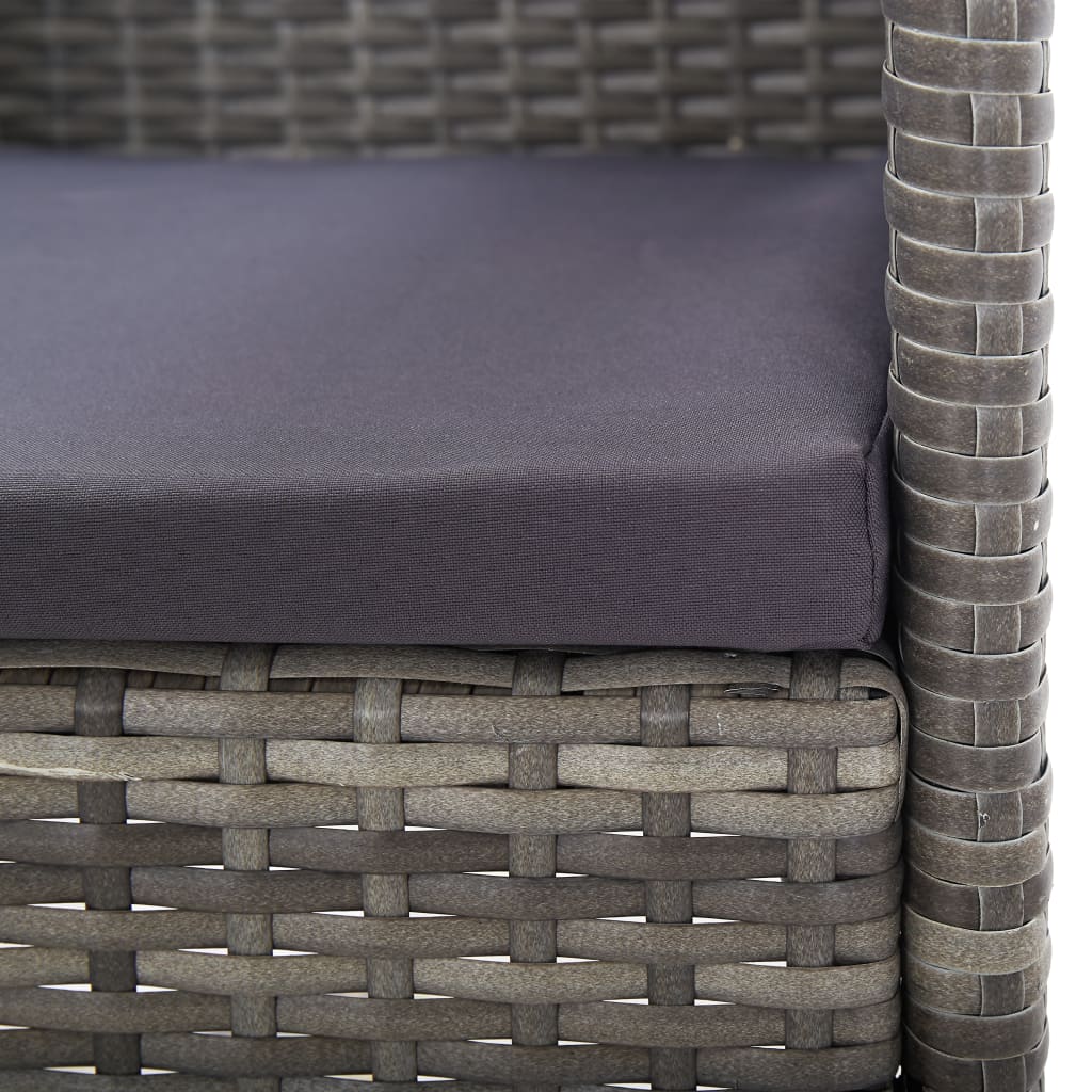 Sedie Giardino con Cuscini Grigio Scuro 2 pz Grigie Polyrattan - homemem39