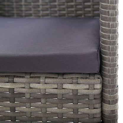 Sedie Giardino con Cuscini Grigio Scuro 2 pz Grigie Polyrattan - homemem39